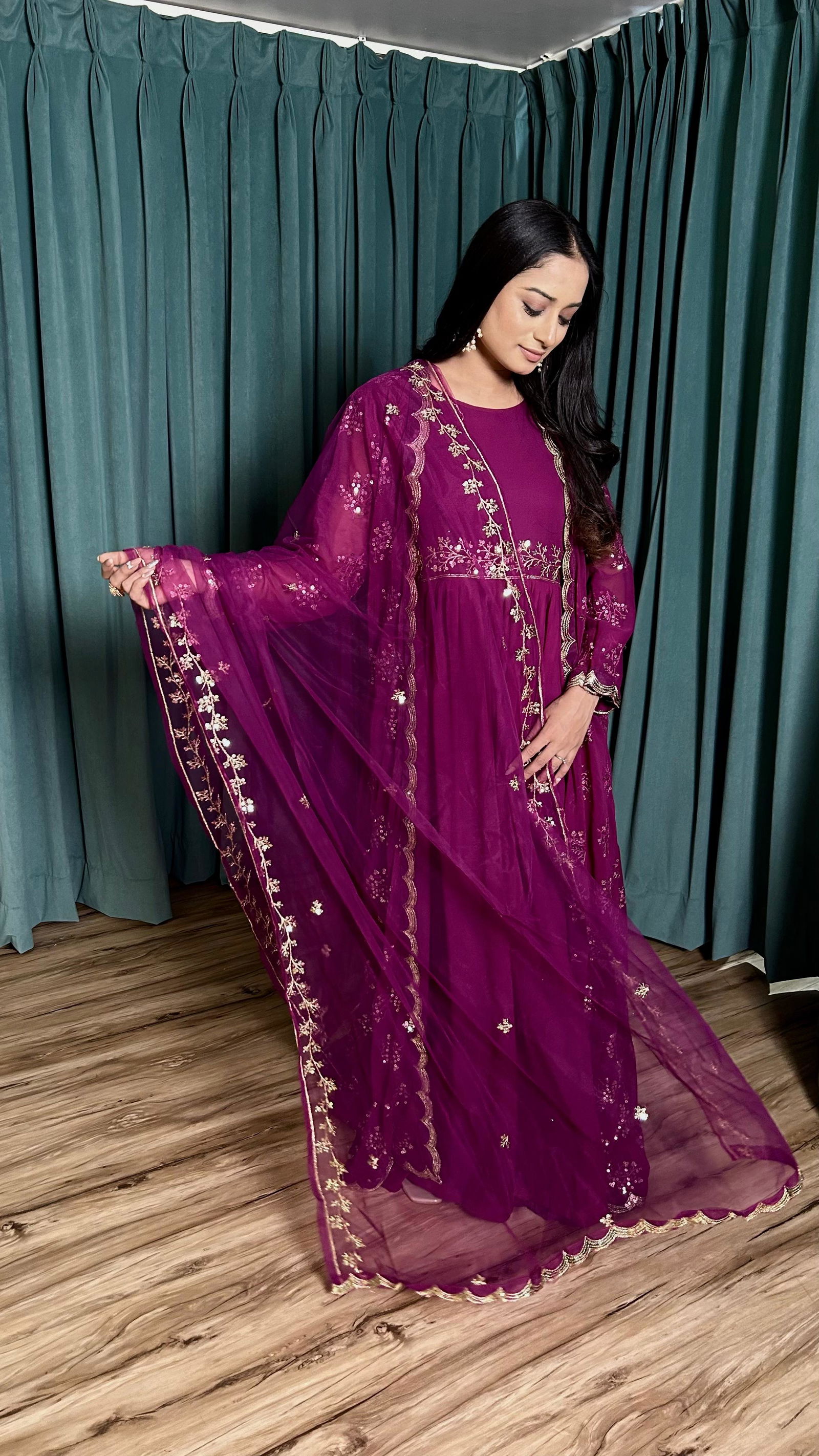 248 Designer Wedding Wear Georgette Gown Catalog